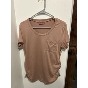 Ragdoll Pink Mauve Ruched Side Maternity Top